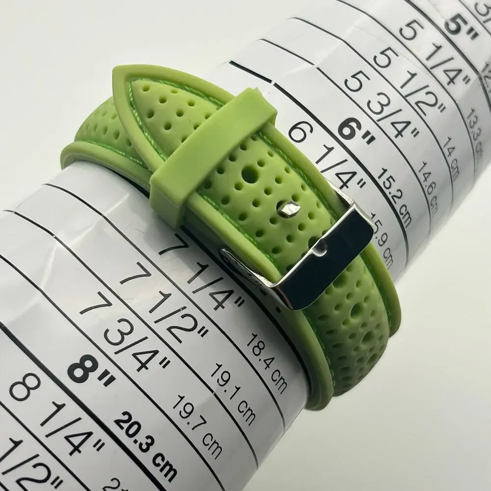 Green Quartz Watch Rhinestone Dial Silicone Strap Fashion Casual Wristwatch - Picture 8 of 8